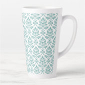 Feuille Damask Aquamarines Muster Milchtasse (Rechts)