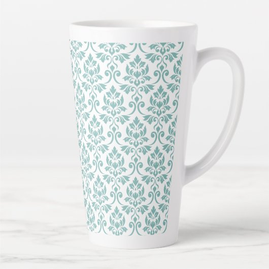 Feuille Damask Aquamarines Muster Milchtasse (Rechts)