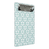Feuille Damask Aquamarines Muster Mini Klemmbrett (Schrägansicht)