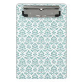 Feuille Damask Aquamarines Muster Mini Klemmbrett (Vorderseite)