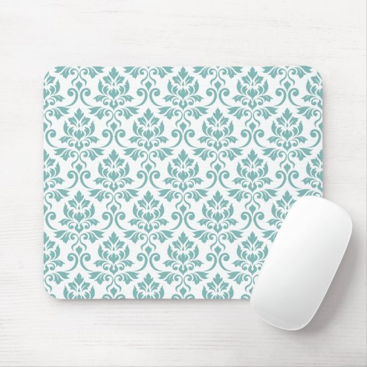 Feuille Damask Aquamarines Muster Mousepad (Mit Mouse)