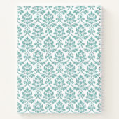 Feuille Damask Aquamarines Muster Notizblock (Rückseite)