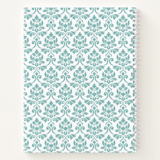 Feuille Damask Aquamarines Muster Notizblock (Rückseite)