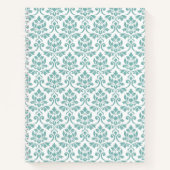 Feuille Damask Aquamarines Muster Notizblock (Vorderseite)