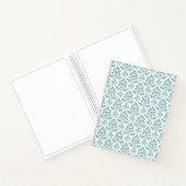 Feuille Damask Aquamarines Muster Notizblock (Innenseite)