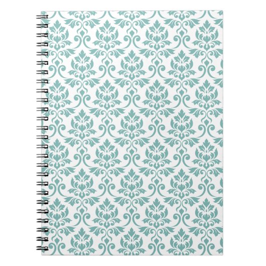 Feuille Damask Aquamarines Muster Notizblock (Vorderseite)