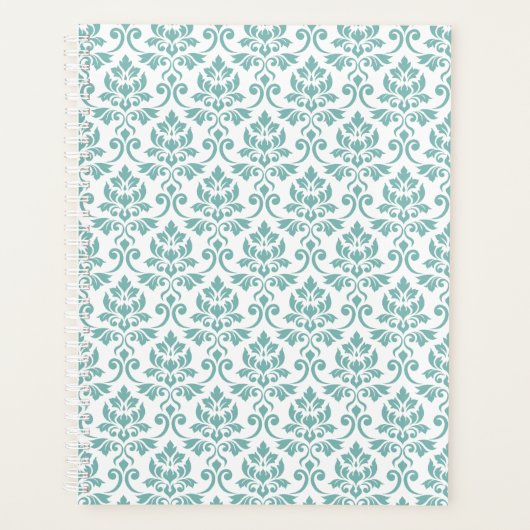 Feuille Damask Aquamarines Muster Planer (Vorderseite)