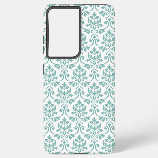Feuille Damask Aquamarines Muster Samsung Galaxy Hülle (Rückseite)