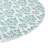 Feuille Damask Aquamarines Muster Schneidebrett (Ecke)