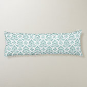 Feuille Damask Aquamarines Muster Seitenschläferkissen (Rückseite)