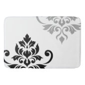 Feuille Damask Art I Black & Grey on White Badematte (Vorderseite)