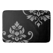 Feuille Damask Art I Grey on Black Badematte (Vorderseite)