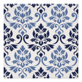Feuille Damask Big Pattern Blues über Cream Poster (Vorderseite)