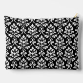 Feuille Damask Big Pattern White on Black Zubehörtasche (Rückseite)
