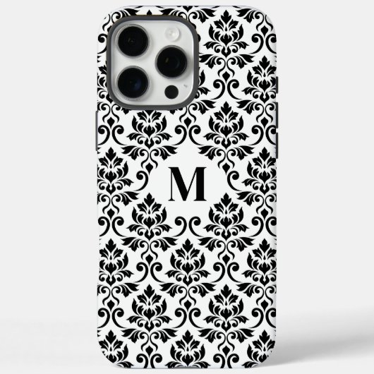 Feuille Damask Black Pattern (Benutzerdefiniert) Case-Mate iPhone Hülle (Rückseite)
