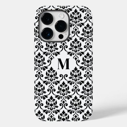 Feuille Damask Black Pattern (Benutzerdefiniert) Case-Mate iPhone Hülle (Rückseite)