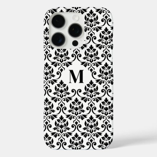 Feuille Damask Black Pattern (Benutzerdefiniert) Case-Mate iPhone Hülle (Rückseite)