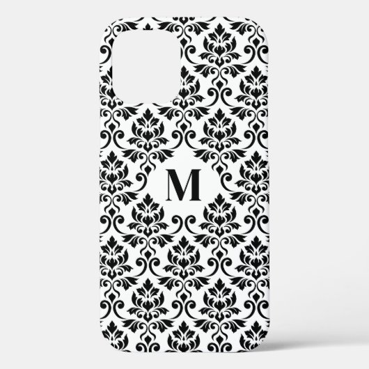 Feuille Damask Black Pattern (Benutzerdefiniert) Case-Mate iPhone Hülle (Rückseite)