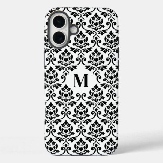 Feuille Damask Black Pattern (Benutzerdefiniert) Case-Mate iPhone Hülle (Rückseite)