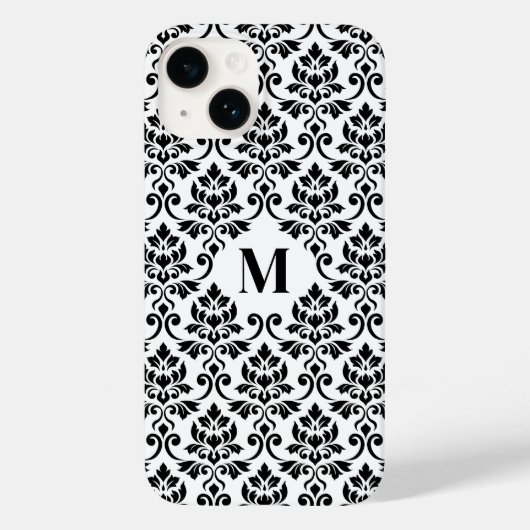 Feuille Damask Black Pattern (Benutzerdefiniert) Case-Mate iPhone Hülle (Rückseite)