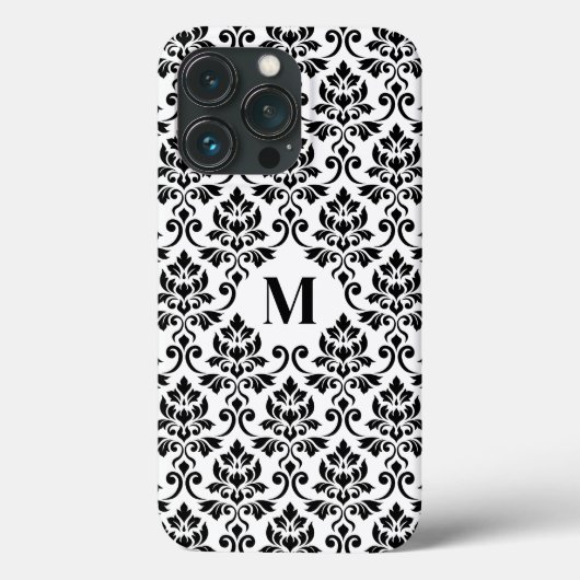 Feuille Damask Black Pattern (Benutzerdefiniert) Case-Mate iPhone Hülle (Rückseite)