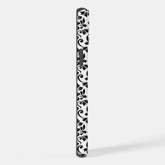 Feuille Damask Black Pattern (Benutzerdefiniert) iPhone Hülle (Rechte Seite)