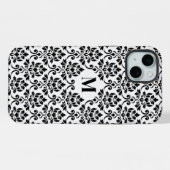 Feuille Damask Black Pattern (Benutzerdefiniert) iPhone Hülle (Rückseite (Horizontal))