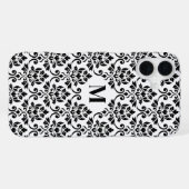 Feuille Damask Black Pattern (Benutzerdefiniert) iPhone Hülle (Rückseite (Horizontal))