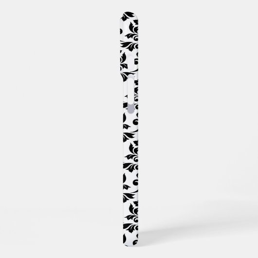 Feuille Damask Black Pattern (Benutzerdefiniert) iPhone Hülle (Linke Seite)