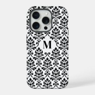 Feuille Damask Black Pattern (Benutzerdefiniert) iPhone 15 Pro Hülle