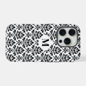 Feuille Damask Black Pattern (Benutzerdefiniert) iPhone Hülle (Rückseite (Horizontal))