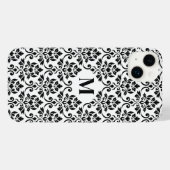 Feuille Damask Black Pattern (Benutzerdefiniert) iPhone Hülle (Rückseite (Horizontal))