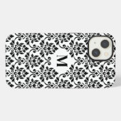 Feuille Damask Black Pattern (Benutzerdefiniert) iPhone Hülle (Rückseite (Horizontal))