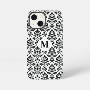 Feuille Damask Black Pattern (Benutzerdefiniert) iPhone 13 Mini Hülle