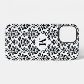 Feuille Damask Black Pattern (Benutzerdefiniert) iPhone Hülle (Rückseite (Horizontal))