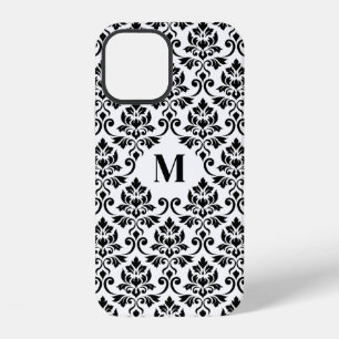 Feuille Damask Black Pattern (Benutzerdefiniert) iPhone 12 Hülle