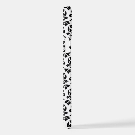 Feuille Damask Black Pattern (Benutzerdefiniert) iPhone Hülle (Rechte Seite)