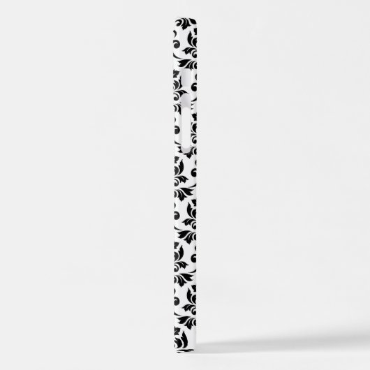 Feuille Damask Black Pattern (Benutzerdefiniert) iPhone Hülle (Linke Seite)