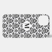 Feuille Damask Black Pattern (Benutzerdefiniert) iPhone Hülle (Rückseite (Horizontal))