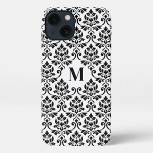 Feuille Damask Black Pattern (Benutzerdefiniert) iPhone 13 Hülle