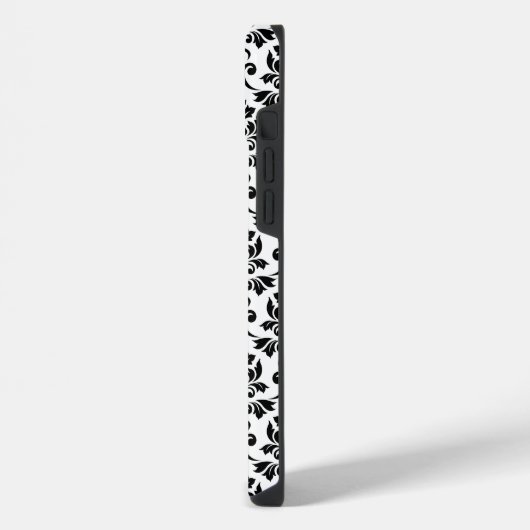 Feuille Damask Black Pattern (Benutzerdefiniert) iPhone Hülle (Linke Seite)