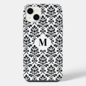 Feuille Damask Black Pattern (Benutzerdefiniert) iPhone Hülle (Rückseite)