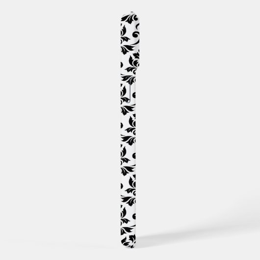 Feuille Damask Black Pattern (Benutzerdefiniert) iPhone Hülle (Rechte Seite)