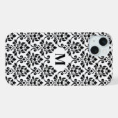 Feuille Damask Black Pattern (Benutzerdefiniert) iPhone Hülle (Rückseite (Horizontal))