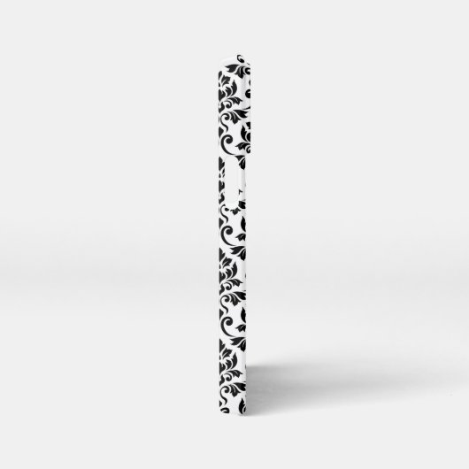 Feuille Damask Black Pattern (Benutzerdefiniert) iPhone Hülle (Rechte Seite)