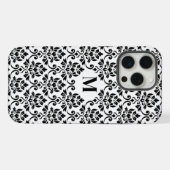 Feuille Damask Black Pattern (Benutzerdefiniert) iPhone Hülle (Rückseite (Horizontal))