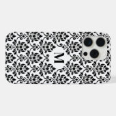 Feuille Damask Black Pattern (Benutzerdefiniert) iPhone Hülle (Rückseite (Horizontal))