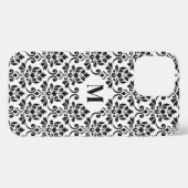 Feuille Damask Black Pattern (Benutzerdefiniert) iPhone Hülle (Rückseite (Horizontal))