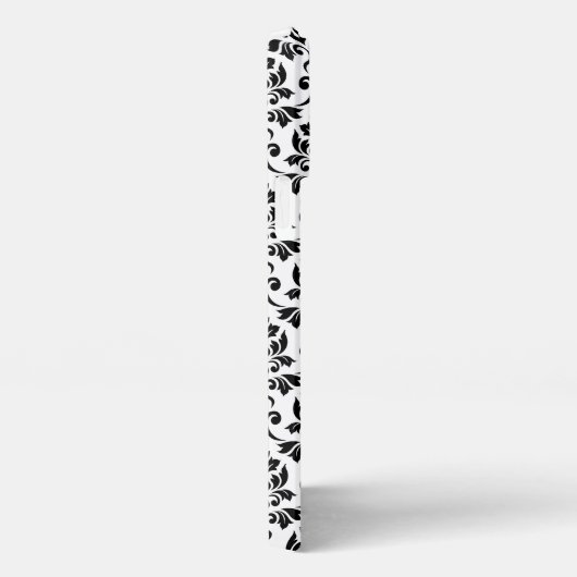 Feuille Damask Black Pattern (Benutzerdefiniert) iPhone Hülle (Rechte Seite)