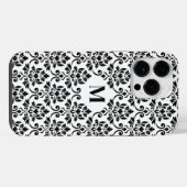 Feuille Damask Black Pattern (Benutzerdefiniert) iPhone Hülle (Rückseite (Horizontal))